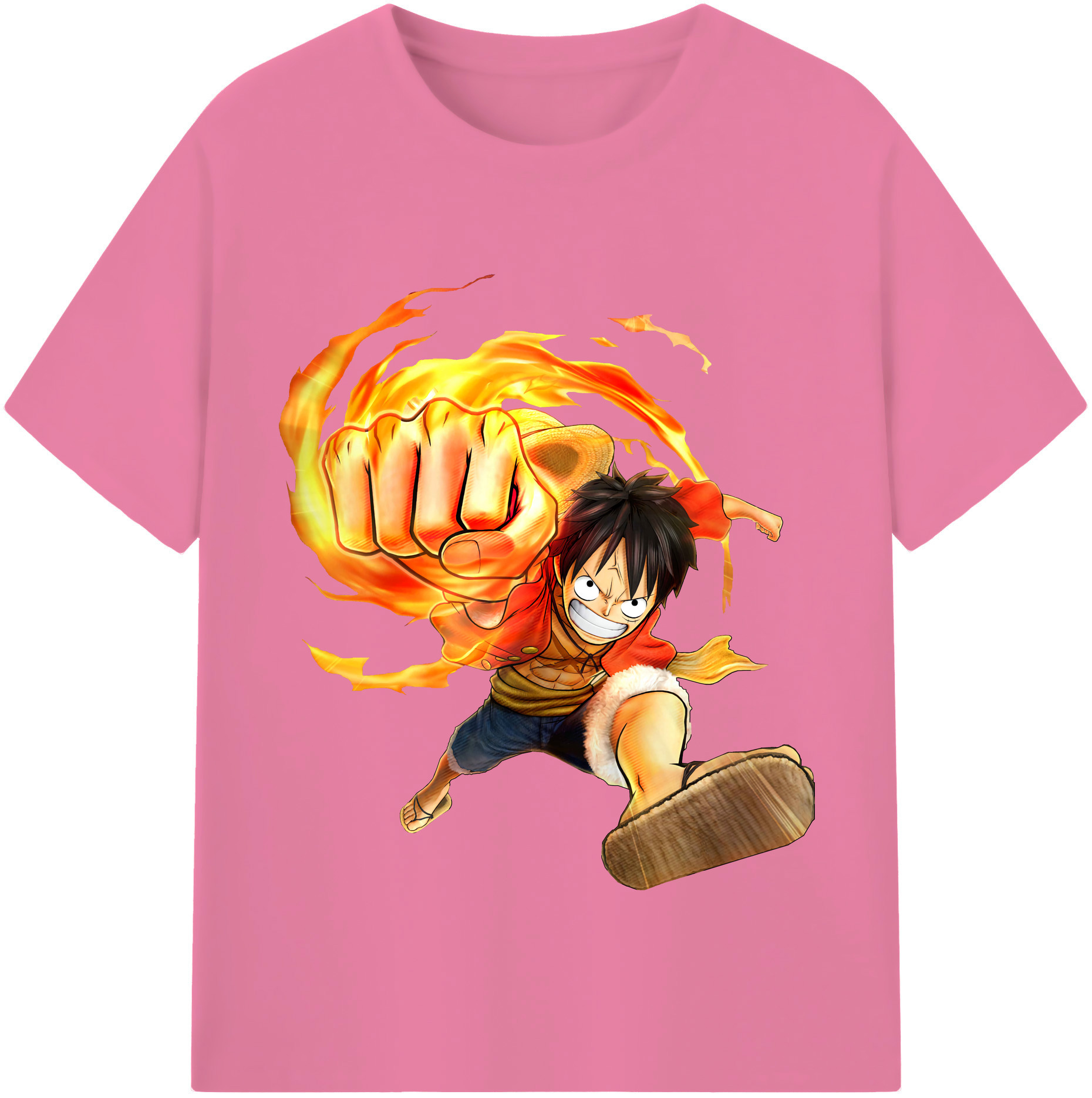 ワンピース モンキー・D・ルフィ ONE PIECE Monkey D. Luffy 綿100％半袖Tシャツ（フロントプリント）